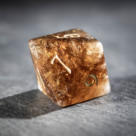 URWizards D&D Citrine Gemstone Engraved Dice Set(Limited edition)