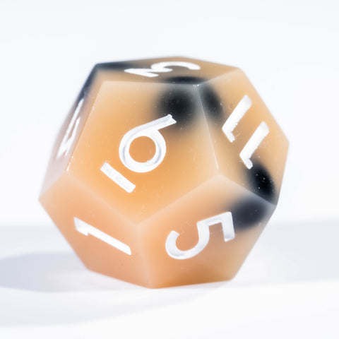 Handmade Sharp Edge Resin Dice Set -Bubble Tea- - Urwizards