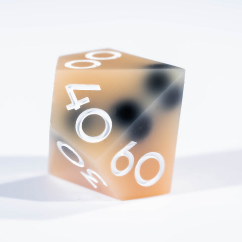 Handmade Sharp Edge Resin Dice Set -Bubble Tea- - Urwizards