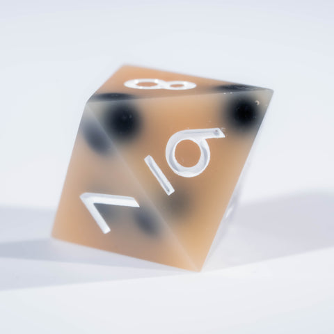 Handmade Sharp Edge Resin Dice Set -Bubble Tea- - Urwizards