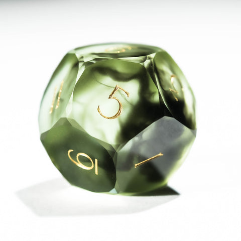 URWizards D&D Resin Chaos Peridot Engraved Dice Set Multi-faceted Style