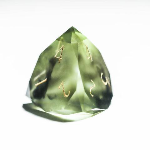 URWizards D&D Resin Chaos Peridot Engraved Dice Set Multi-faceted Style