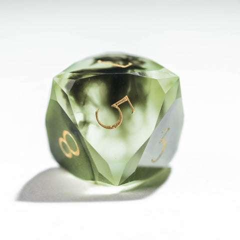 URWizards D&D Resin Chaos Peridot Engraved Dice Set Multi-faceted Style