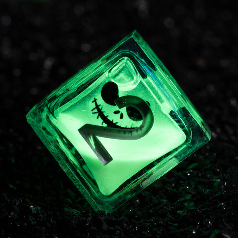 URWizards D&D Glow in the Dark Liquid Core Resin Engraved Dice Set Halloween - Urwizards