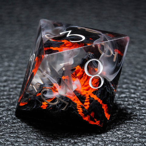 URWizards D&D Resin Engraved Dice Set Mysterious Realm - Death Volcano - Urwizards