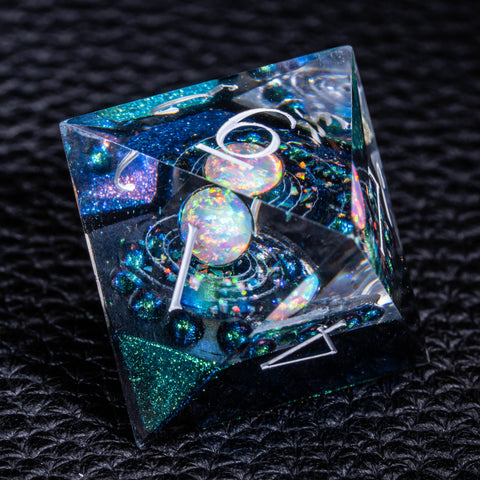 URWizards D&D Resin Engraved Dice Set The Galaxy Opal - Urwizards