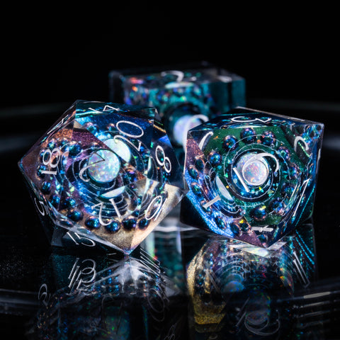 URWizards D&D Resin Engraved Dice Set The Galaxy Opal - Urwizards