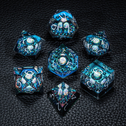 URWizards D&D Resin Engraved Dice Set The Galaxy Opal - Urwizards