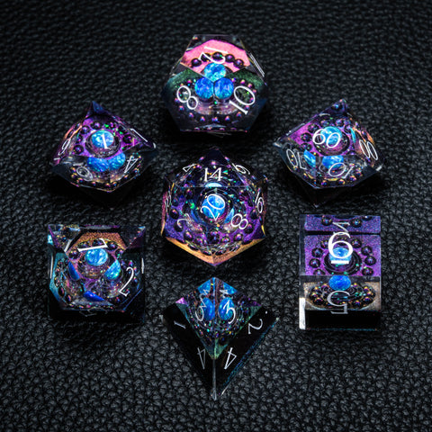 URWizards D&D Resin Engraved Dice Set The Galaxy Opal - Urwizards