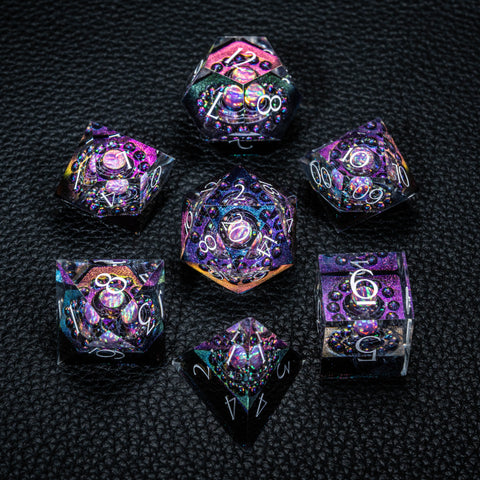 URWizards D&D Resin Engraved Dice Set The Galaxy Opal - Urwizards