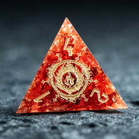 Handmade Sharp Edge Resin Dice Set -Flame Dungeon- - Urwizards