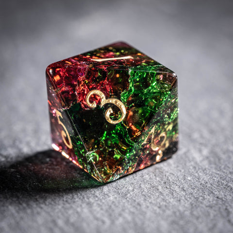 Set di dadi incisi in vetro smeraldo URWizards D&D Blast