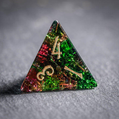 Set di dadi incisi in vetro smeraldo URWizards D&D Blast