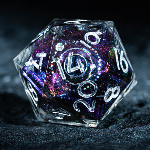 URWizards D&D Starry Tarot Liquid Heart Resin Engraved Dice Set - Urwizards