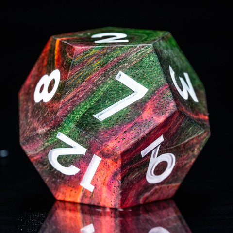 URWizards D&D Stabilized Wood Dice Set Flame - Urwizards