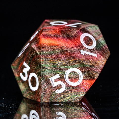 URWizards D&D Stabilized Wood Dice Set Flame - Urwizards