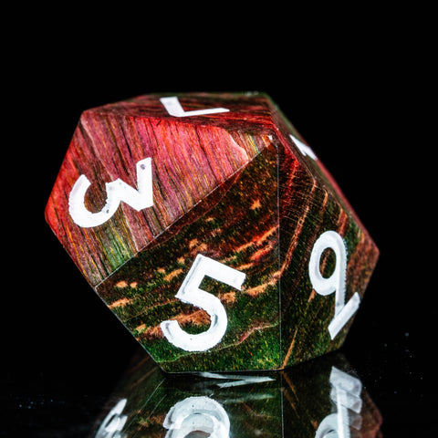 URWizards D&D Stabilized Wood Dice Set Flame - Urwizards