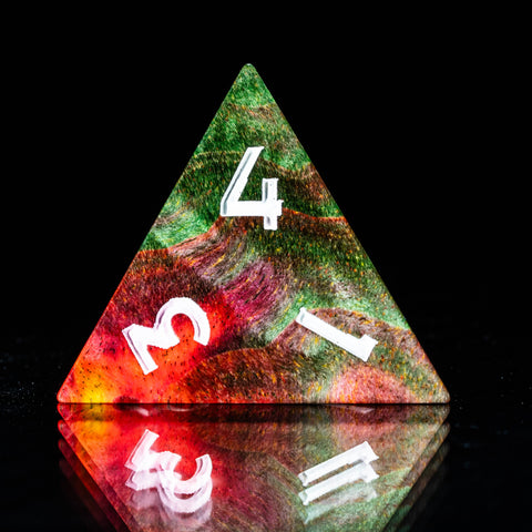 URWizards D&D Stabilized Wood Dice Set Flame - Urwizards