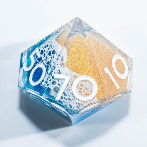 URWizards Inner-dice Handmade Sharp Edge Resin Dice Set -Sandy Beach- - Urwizards