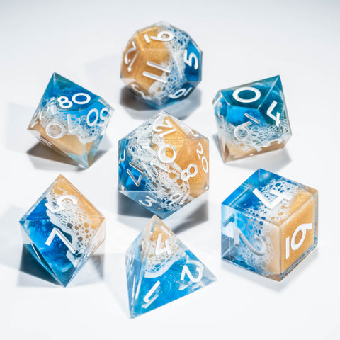 URWizards Inner-dice Handmade Sharp Edge Resin Dice Set -Sandy Beach- - Urwizards