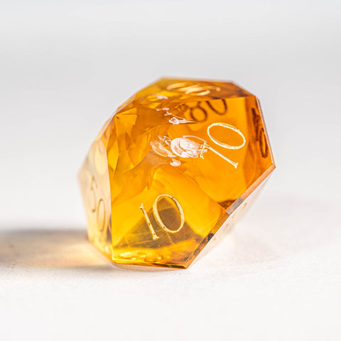 URWizards D&D Resin Flamebound Fate Engraved Dice Set Multi-faceted Style