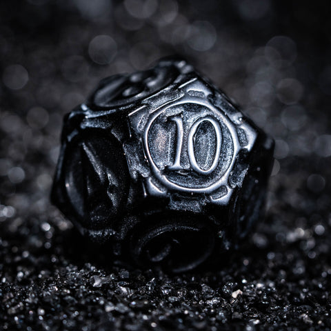 URWizards D&D CNC-Schnitzerei Zwergen-Obsidian-Edelstein-Würfelset