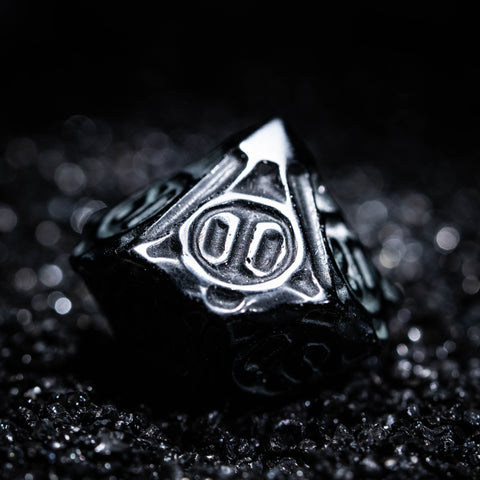 URWizards D&D CNC-Schnitzerei Zwergen-Obsidian-Edelstein-Würfelset