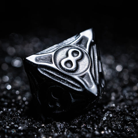 URWizards D&D CNC-Schnitzerei Zwergen-Obsidian-Edelstein-Würfelset