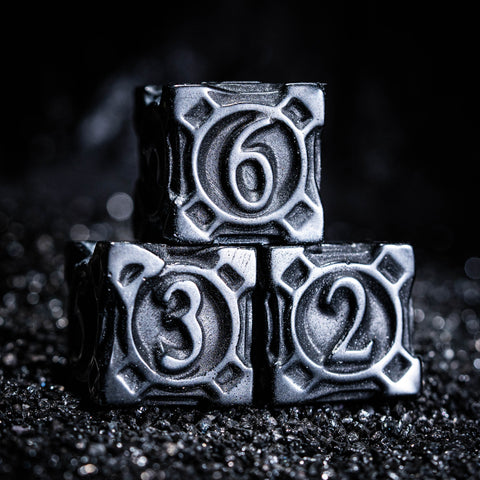 URWizards D&D CNC-Schnitzerei Zwergen-Obsidian-Edelstein-Würfelset