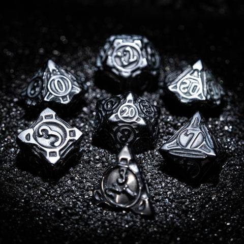 URWizards D&D CNC-Schnitzerei Zwergen-Obsidian-Edelstein-Würfelset