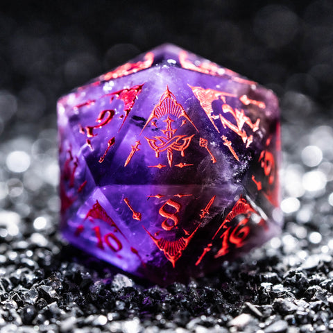 URWizards Amethyst Engraved Dice Set Assassin Style