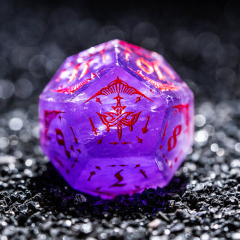URWizards Amethyst Engraved Dice Set Assassin Style