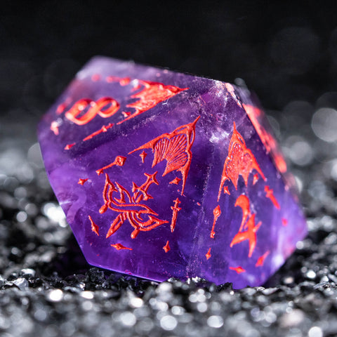 URWizards Amethyst Engraved Dice Set Assassin Style