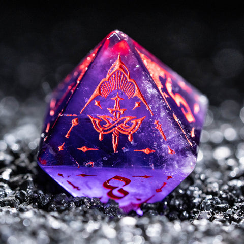 URWizards Amethyst Engraved Dice Set Assassin Style