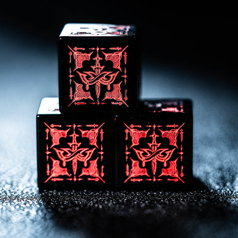URWizards Obsidian Engraved Dice Set Assassin Style