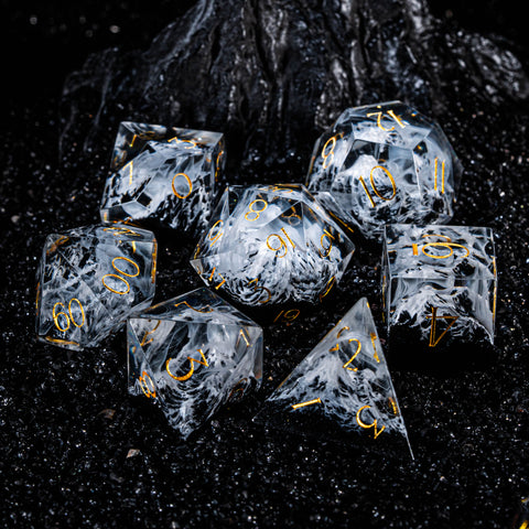 Set di dadi incisi in resina URWizards D&D Regno misterioso: le Alpi