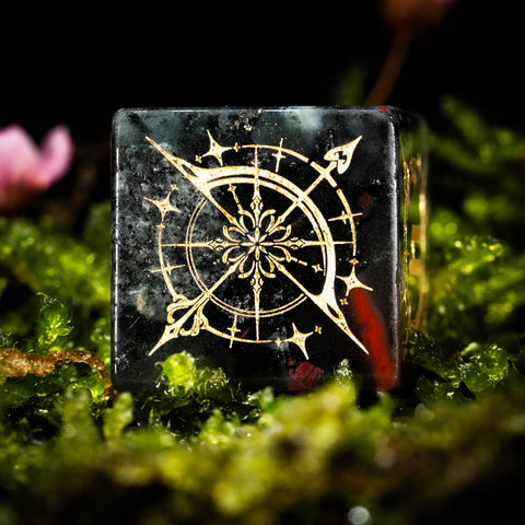 Set di dadi incisi in pietra di sangue di URWizards D&D Eclissi lunare
