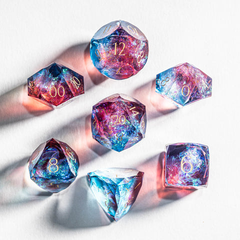 URWizards D&D Resin Nebula Reverie Engraved Dice Set Multi-faceted Style