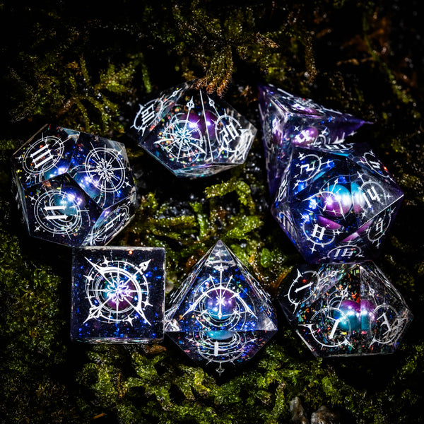 URWizards D&D Resin The Galaxy Engraved Dice Set Bow of Elven