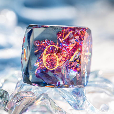 URWizards D&D Resin Cosmic Burn Engraved Dice Set Multi-faceted Style