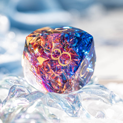 URWizards D&D Resin Cosmic Burn Engraved Dice Set Multi-faceted Style