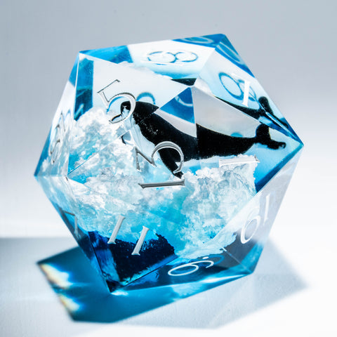 Handgemachtes Sharp Edge Resin Würfelset -Dreamy Whale -