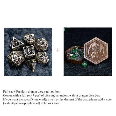 URWizards D&D Hollowed Metal Dice Ball Set Dragon Black - Urwizards