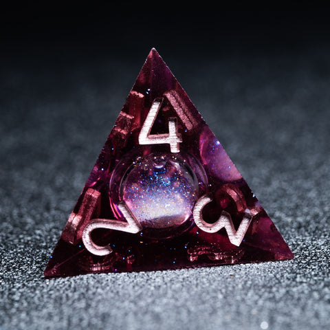 URWizards D&D Starry Liquid Heart Resin Engraved Dice Set Wine - Urwizards