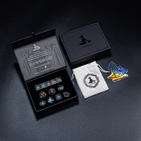 URWizards D&D Raised Dichroic Prism Glass Dice Set YEET & F*CK - Urwizards