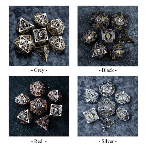 URWizards D&D Hollowed Metal Dice Set Dragon Black - Urwizards