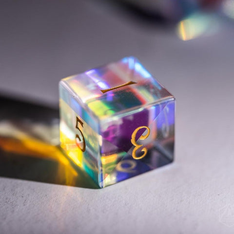URWizards Dnd Engraved Dichroic Prism Glass D6 Dice - Urwizards