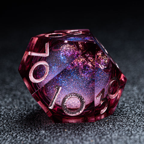 URWizards D&D Starry Liquid Heart Resin Engraved Dice Set Wine - Urwizards