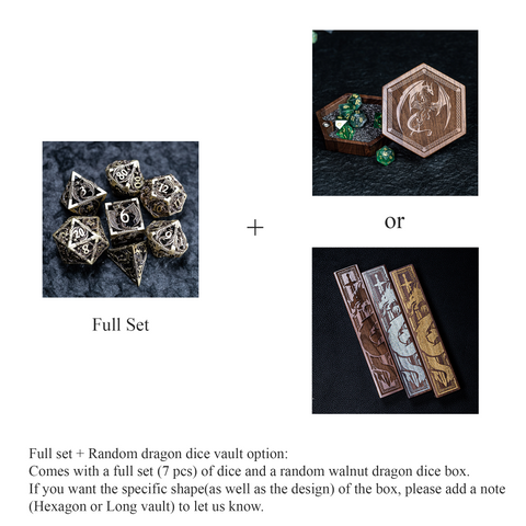 URWizards D&D Hollowed Metal Dice Set Dragon Silver - Urwizards