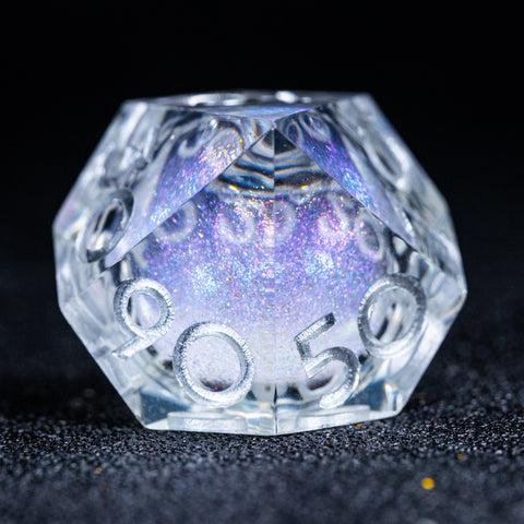 URWizards D&D Starry Liquid Heart Resin Engraved Dice Set Ice Cube - Urwizards